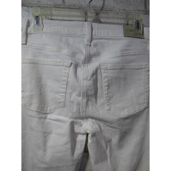 $168 Anthropologie Edwin Bree Destructed Jeans in Optic White 25 NEW - Picture 10 of 12
